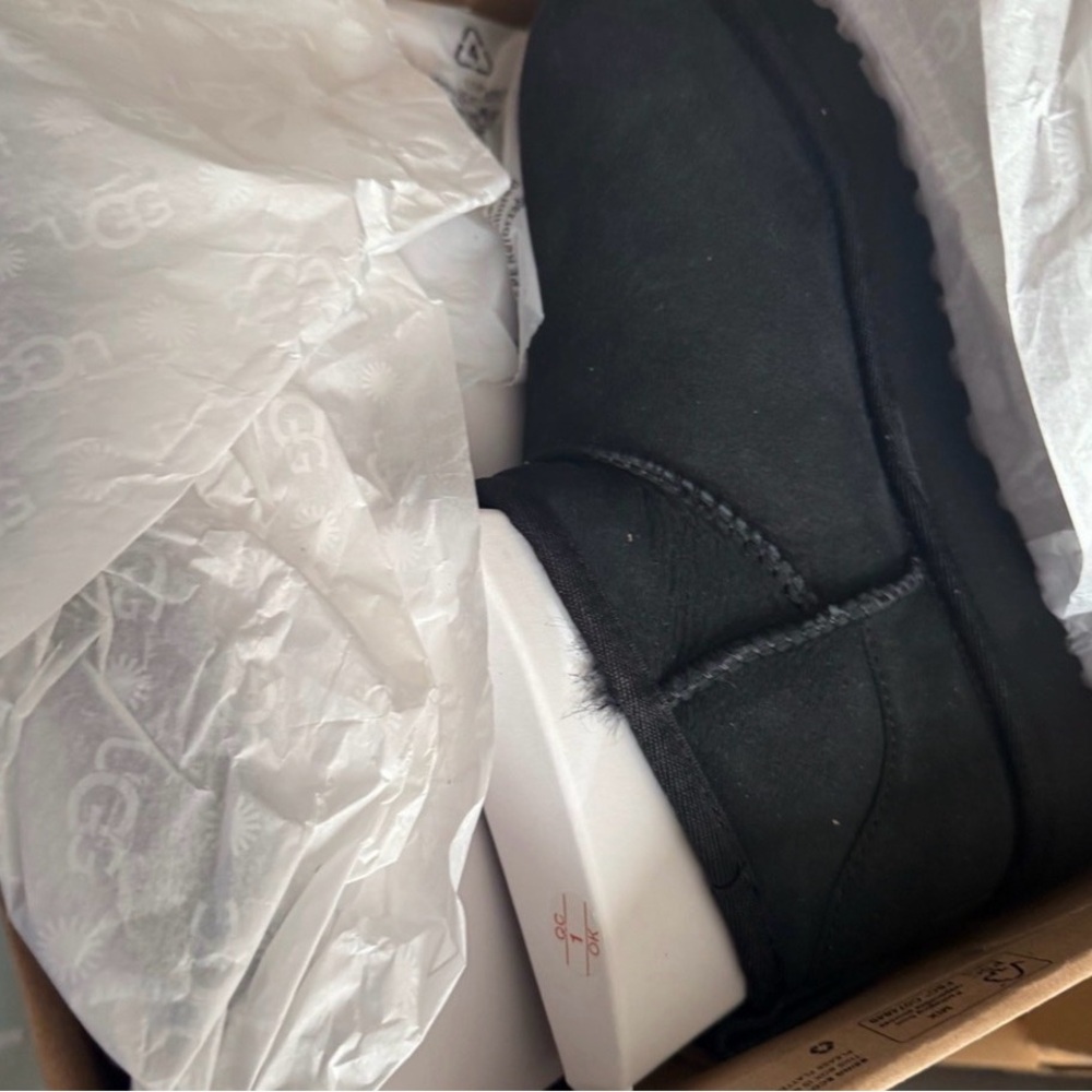 UGG Black Suede Ankle Boot size 5